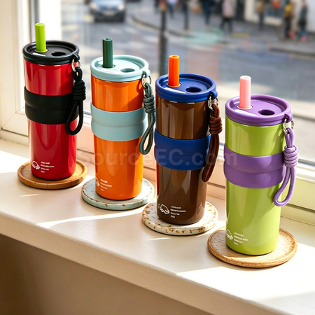 316 stainless steel insulated tumbler with straw