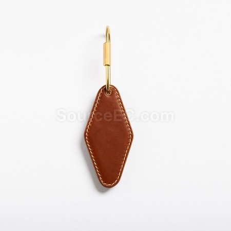 Customization Double-Sided Diamond PU Leather Keychain Corporate Gifts