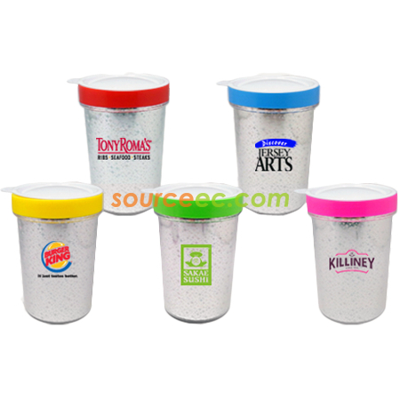 532ML U Mug - Double Wall Plastic Mug With Lid_Holographic Paper Insert