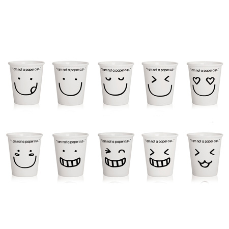 Customization 260ML Small Size Eco-Ceramic Smile  Cup Corporate Gifts