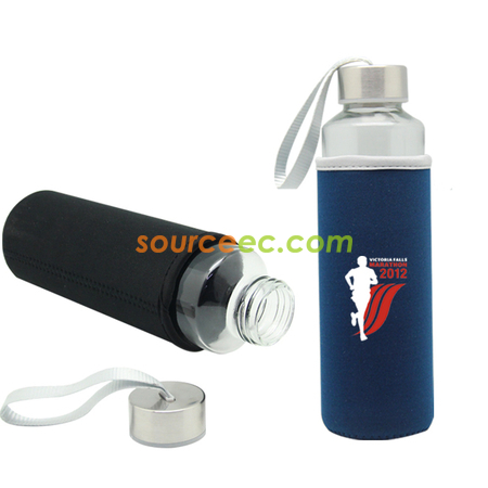 500ML Travel Glass Bottle with Neoprene Pouch