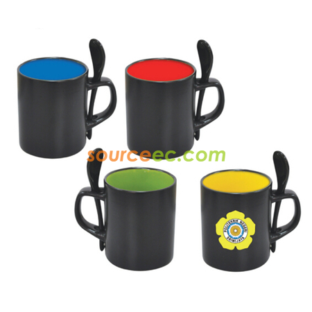 400ML Coloured Mug & Spoon