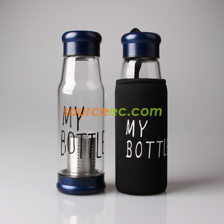 Customization 420ML Portable Thermal Insulation Glass Bottles Corporate Gifts