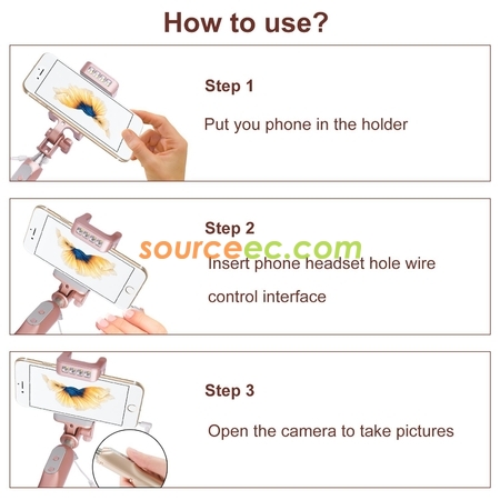 Customization Selfie Stick Monopod Rear Mirror and LED Flash Fill Light  Corporate Gifts