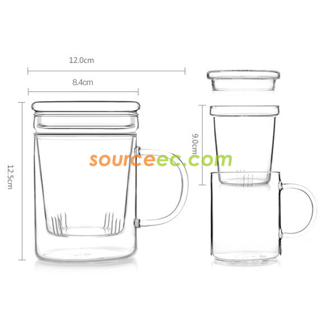 Customization Glass Cup with Infuser Corporate Gifts