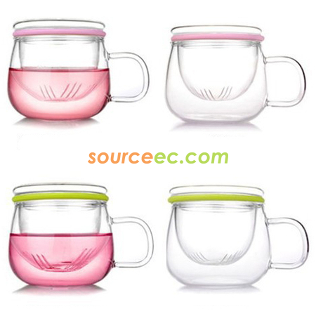 Customization Glass Cup with Infuser Corporate Gifts