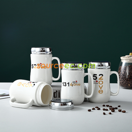 Customization 400ML Ceramic Cup With  Mirror Corporate Gifts