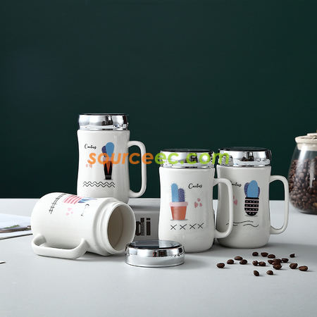 Customization 400ML Ceramic Cup With  Mirror Corporate Gifts