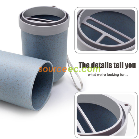 Customization 3 in 1 Wheat Stalk Travel Wash Cup Corporate Gifts