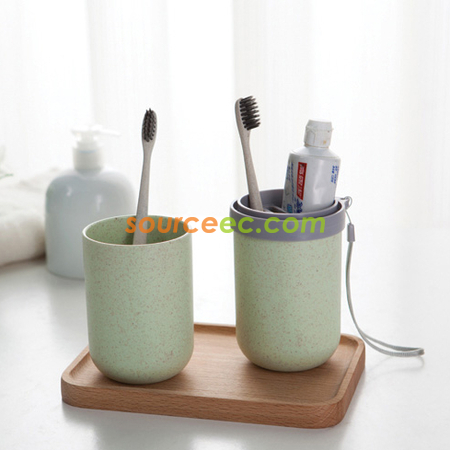 Customization 3 in 1 Wheat Stalk Travel Wash Cup Corporate Gifts
