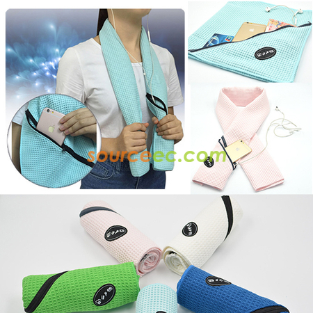 Customization Gym Towel with Zipper Pocket Corporate Gifts