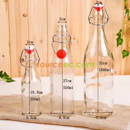Customization Clear Glass Bottle With Stopper Corporate Gifts