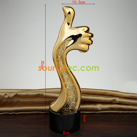 Customization Thumbs-up Resin Crystal Trophy Corporate Gifts