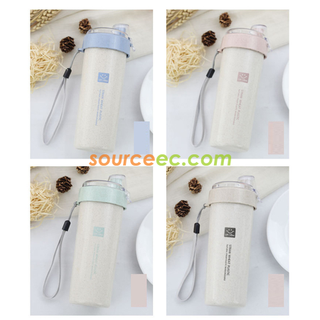 Customization 400ML Wheat Straw Portable Cup Corporate Gifts