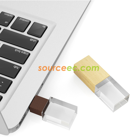 Customization Bamboo Crystal USB Flash Drive Corporate Gifts
