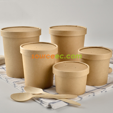 Customization Disposable Kraft Paper Food Containers Corporate Gifts