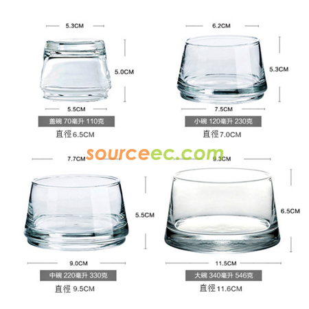 Customization Pyramid Glass Bowl Set Corporate Gifts