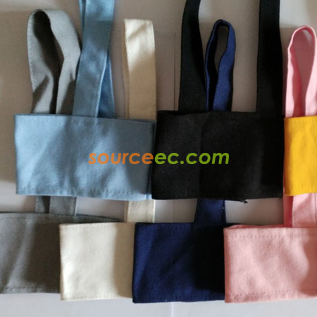 Customization Stylish Canvas Coffee Cup Sleeve Carrier Bag With Handle Corporate Gifts