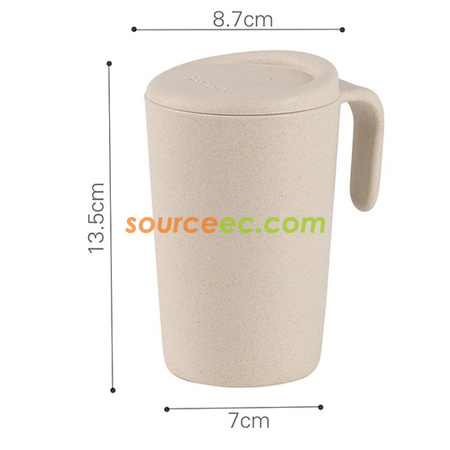 Customization Wheat-straw Cup with Lid Corporate Gifts