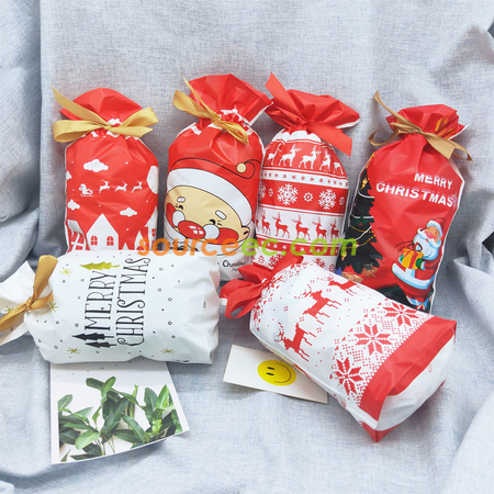 Customization Christmas Drawstring Gift Bags Corporate Gifts