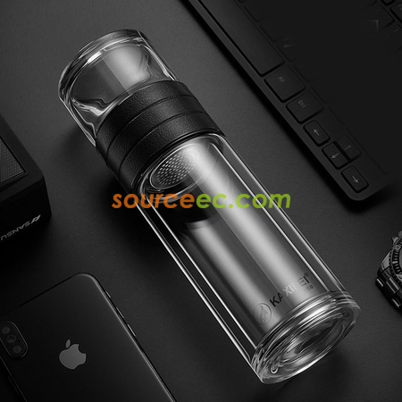 Customization 450 ML Portable Glass Bottle with Infuser Corporate Gifts