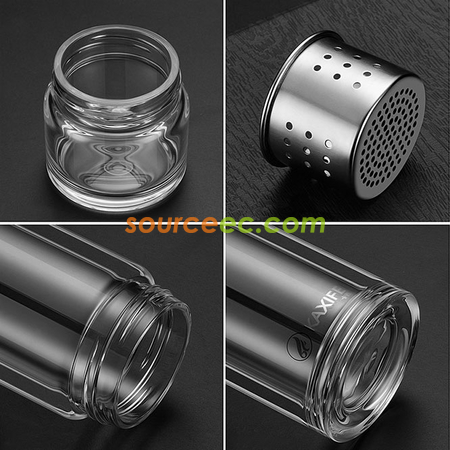 Customization 450 ML Portable Glass Bottle with Infuser Corporate Gifts