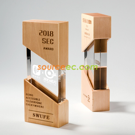 Customization Wooden Crystal Trophy Corporate Gifts