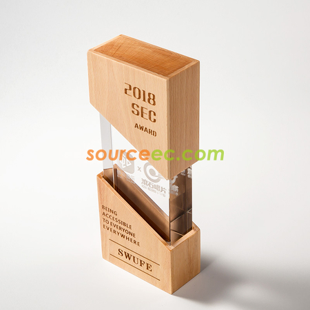 Customization Wooden Crystal Trophy Corporate Gifts