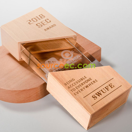 Customization Wooden Crystal Trophy Corporate Gifts