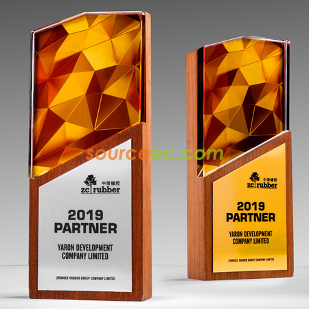 Wooden Crystal Trophy