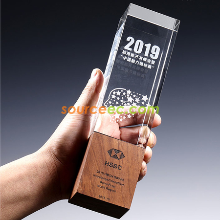 Customization Wooden Crystal Trophy Corporate Gifts