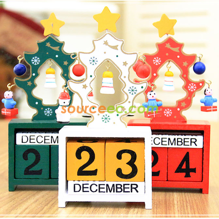 Customization Christmas Tree Wooden Calendar Corporate Gifts