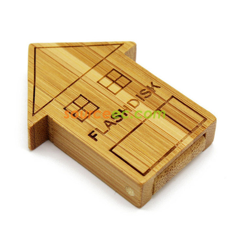 Customization House-shape Wooden USB Flash Drive Corporate Gifts
