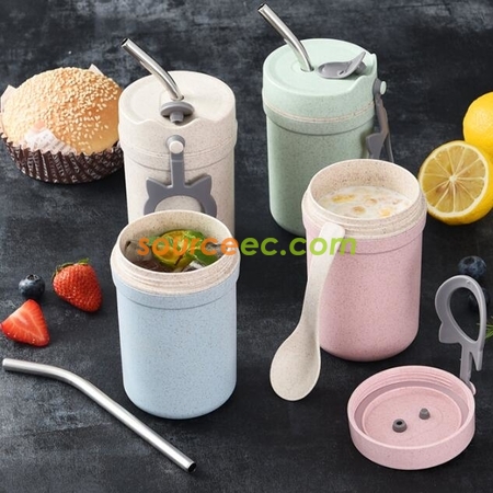 Customization 330ml Wheat Straw Fiber Cup Corporate Gifts