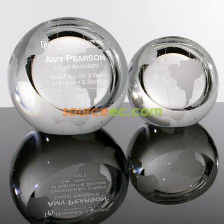 Customization Earth Crystal Small Trophy Corporate Gifts
