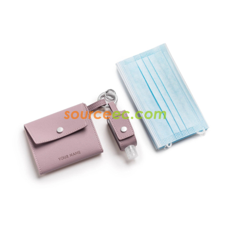 Customization PU Storage Bag For Hand Sanitizer And Mask Corporate Gifts