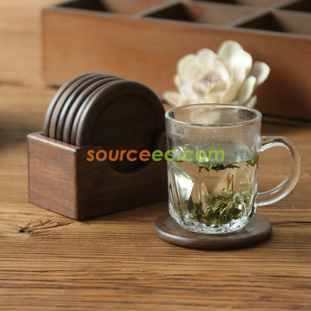 Customization Japanese Style Wooden Coaster Suit Corporate Gifts