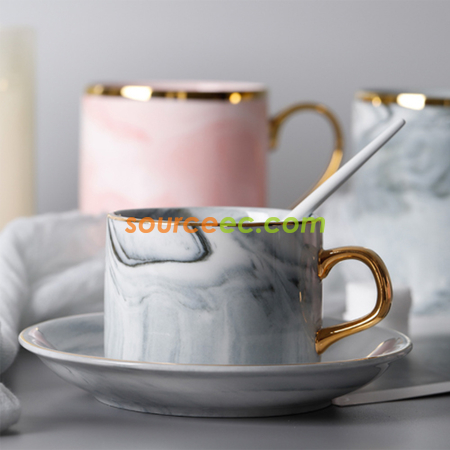 Customization Marble Pattern Ceramic Cup Corporate Gifts