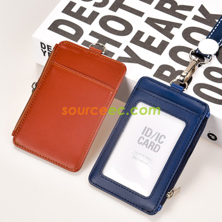 Leather Zipper Card Holder