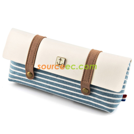 Customization Striped Canvas Pencil Case Corporate Gifts