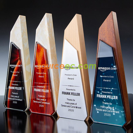 Customization Solid Wood Crystal Trophy Corporate Gifts