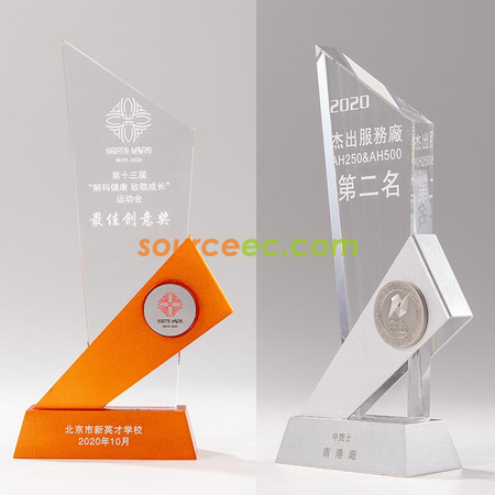 Customization Metal Faceted Crystal Trophy Corporate Gifts