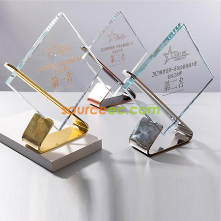 Customization Square Metal Crystal Trophy Corporate Gifts