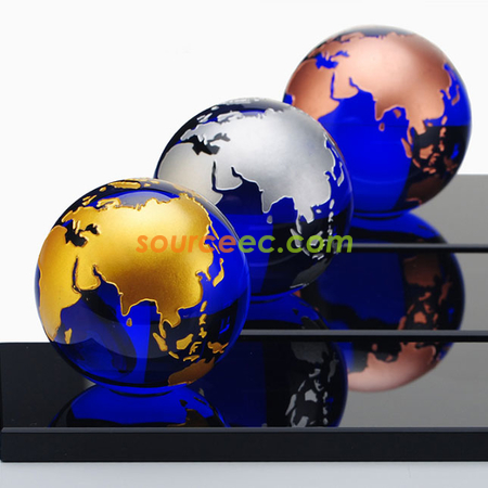 Customization Creative Earth Crystal Trophy Corporate Gifts