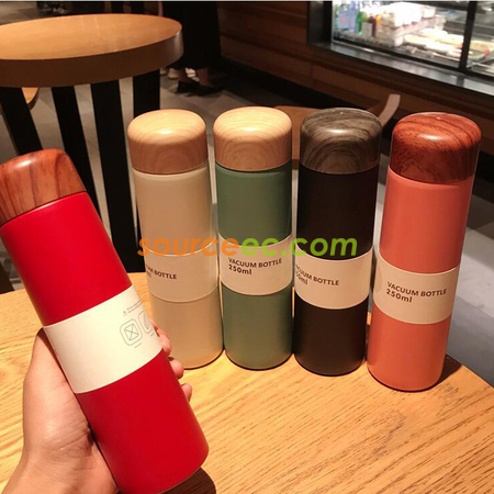 Customization Wood Grain 304 Stainless Steel Thermos Cup Corporate Gifts