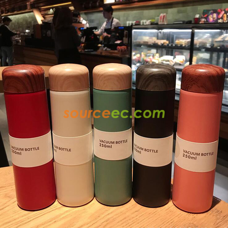 Customization Wood Grain 304 Stainless Steel Thermos Cup Corporate Gifts