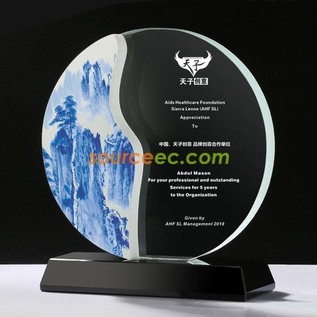 Customization White Porcelain Jade Crystal Award Trophy Corporate Gifts