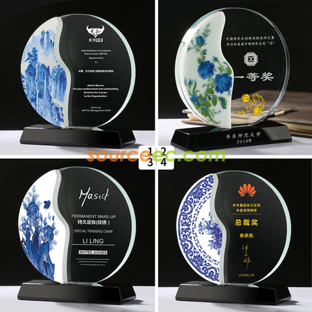 Customization White Porcelain Jade Crystal Award Trophy Corporate Gifts
