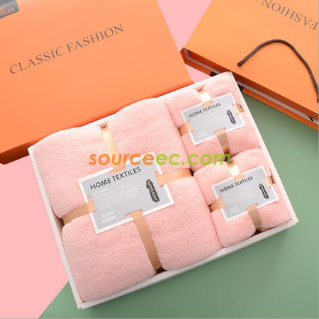 Customization Coral Velvet Towel Gift Box Corporate Gifts