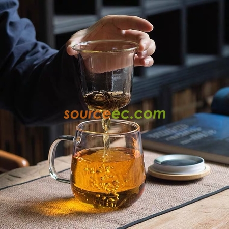 Customization Glass Cup with Infuser Corporate Gifts